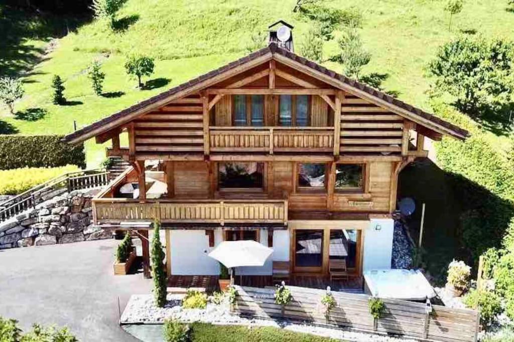 Androsace Appartement Dans Chalet Bois Avec Jacuzzi Privatif Terrasse Et Vue Montagne Les Villards-sur-Thones Exterior foto