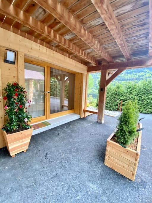 Androsace Appartement Dans Chalet Bois Avec Jacuzzi Privatif Terrasse Et Vue Montagne Les Villards-sur-Thones Exterior foto
